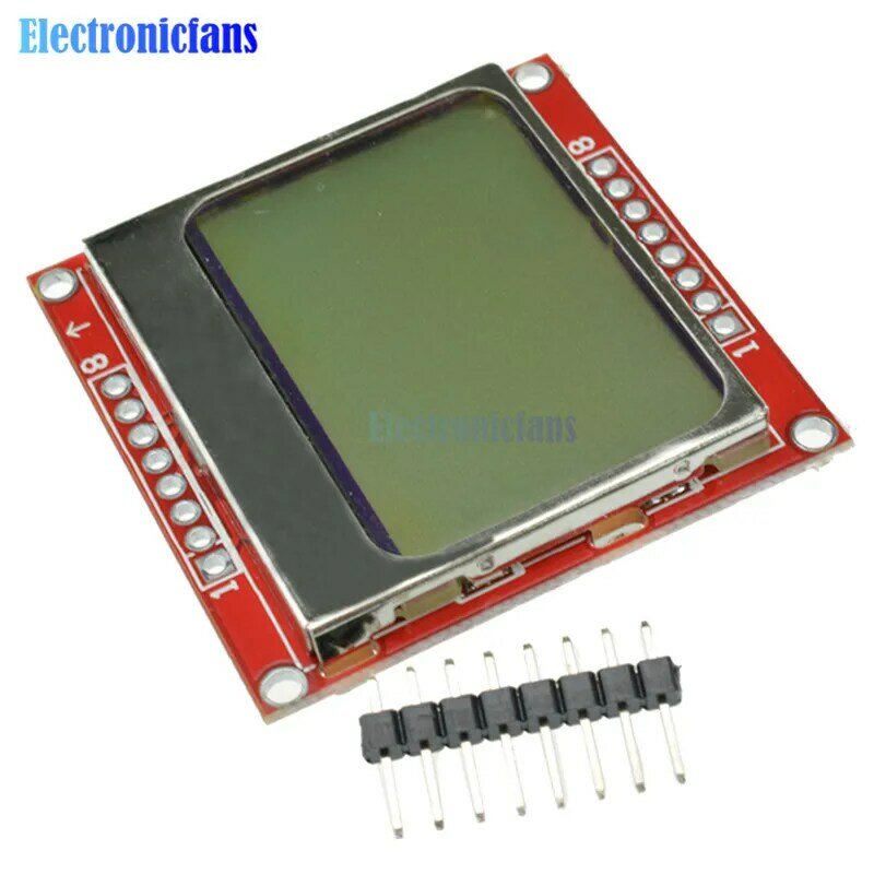 Módulo de pantalla LCD 84x48 84x48 5100, adaptador de retroiluminación blanca, matriz de puntos Digital para controlador Arduino, 3,3 V