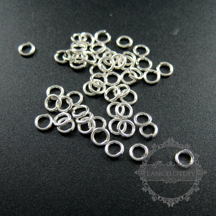 20 gauge solid 925 sterling zilver 4mm enkele open jumpring DIY sieraden benodigdheden bevindingen 1542009