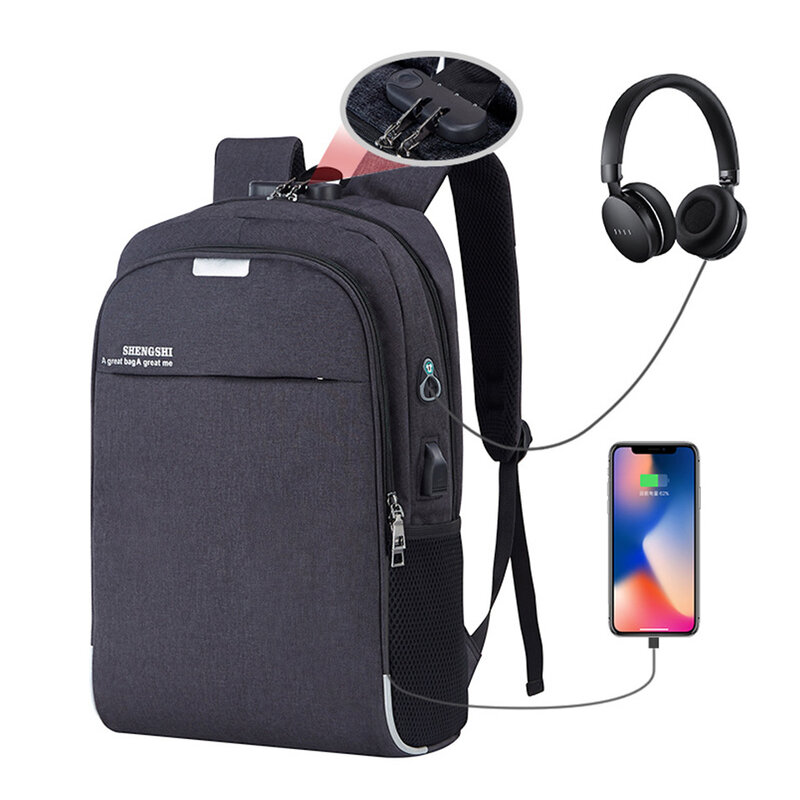 Mochila antirrobo para hombres mochilas para ordenador portátil de 15,6 pulgadas, mochila para hombre, carga USB, mochila de viaje para estudiante