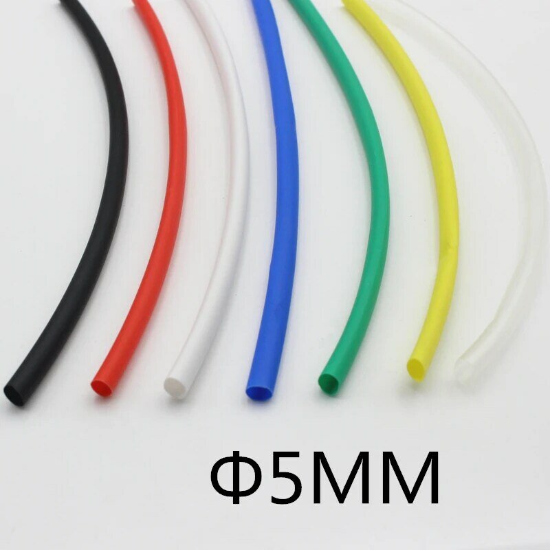 (1 metri/lotto) 5MM di diametro interno tubo termoretraibile nero/tubo termoretraibile colore: nero rosso blu verde giallo