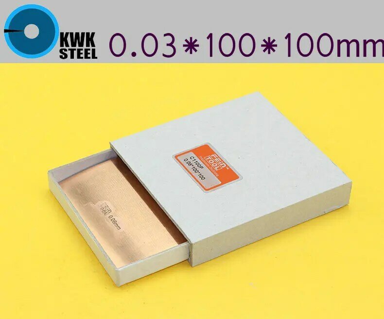 Copper Strips 0.03mm * 100mm *100mm Pure Cu Sheet  Plate High Precision 10pc Pure Copper Made in Germany