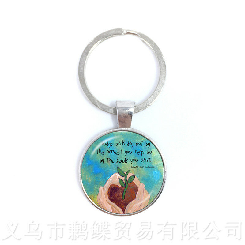 Hot!Merci Maitresse 25mm Glass Cabochon Car Keychain Classic Jewelry Pendant Keyring For Teacher's Day gift