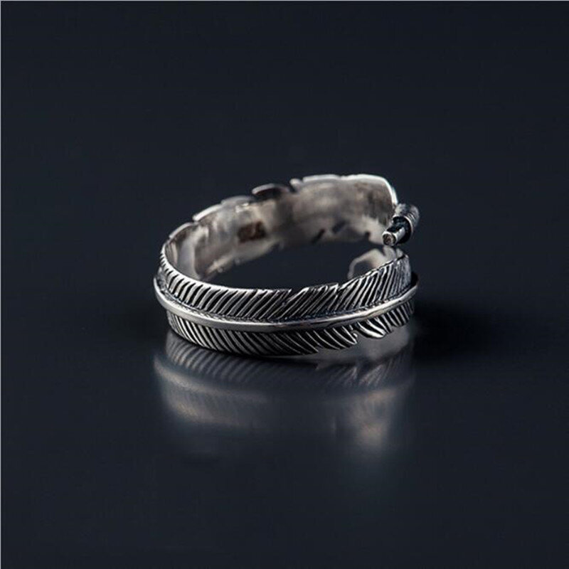 Retro High-qualität 925 Sterling Silber Überzogene Thai Silber Überzogene Weibliche Persönlichkeit Federn Pfeil Offenen Ring SR239
