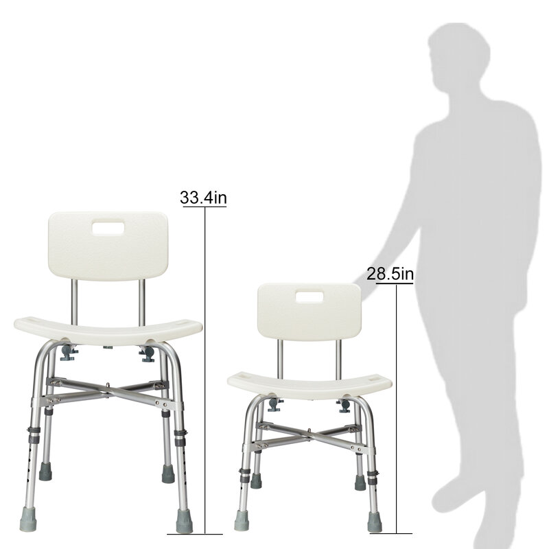 Heavy-duty osób w podeszłym wieku do kąpieli ławka prysznicowa krzesło medyczne ze stopu aluminium ze stopu aluminium krzesełko do kąpieli stołek z oparciem wanna krzesło dla starych-US magazynie