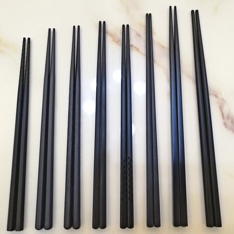 Palillos de aleación de alta calidad palillos negros de hielo de Sushi palillos de restaurante Hot Pot palillos largos del hogar palillos japoneses
