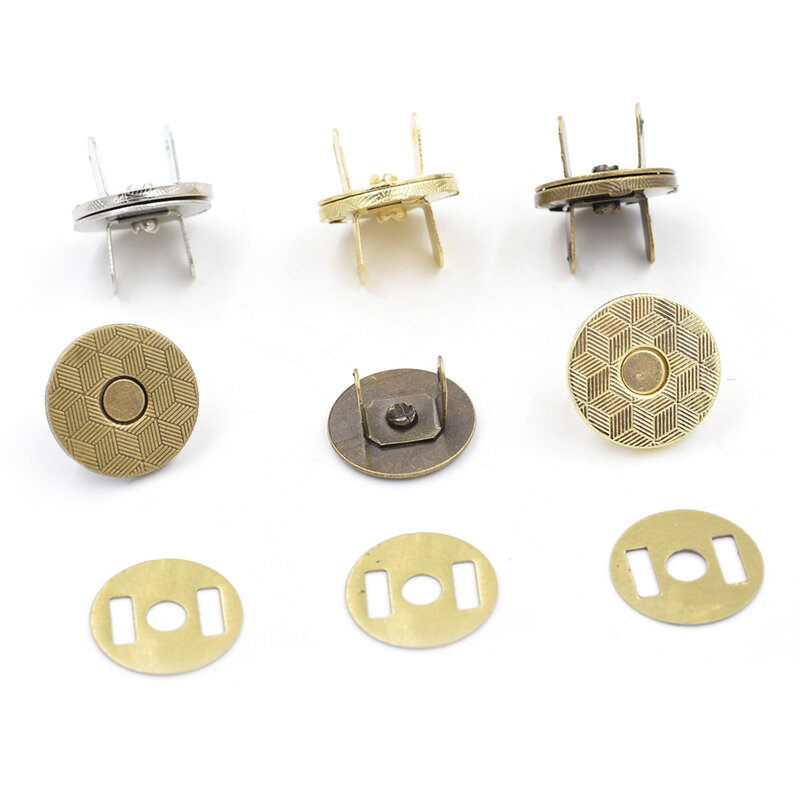 Botones magnéticos finos para bolsos, hebilla de adsorción automática, botones de Metal, broches para billetera, 14mm-18mm, 10 juegos por lote