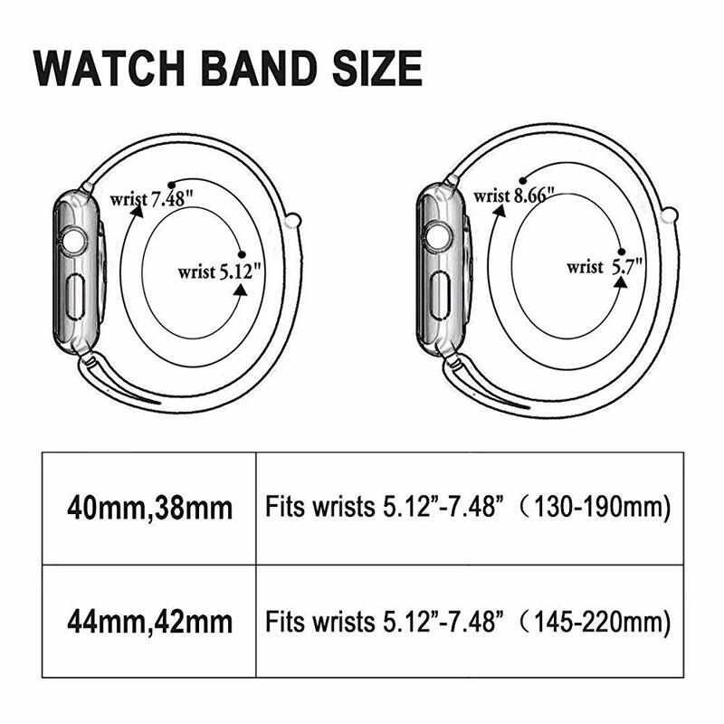 Цвета нейлон спортивные петли Replacment ремешок для Apple Watch 4 серии 4/3/2 легкий мягкий дышащий тканый ремень 38/42 мм 40 мм 44 мм