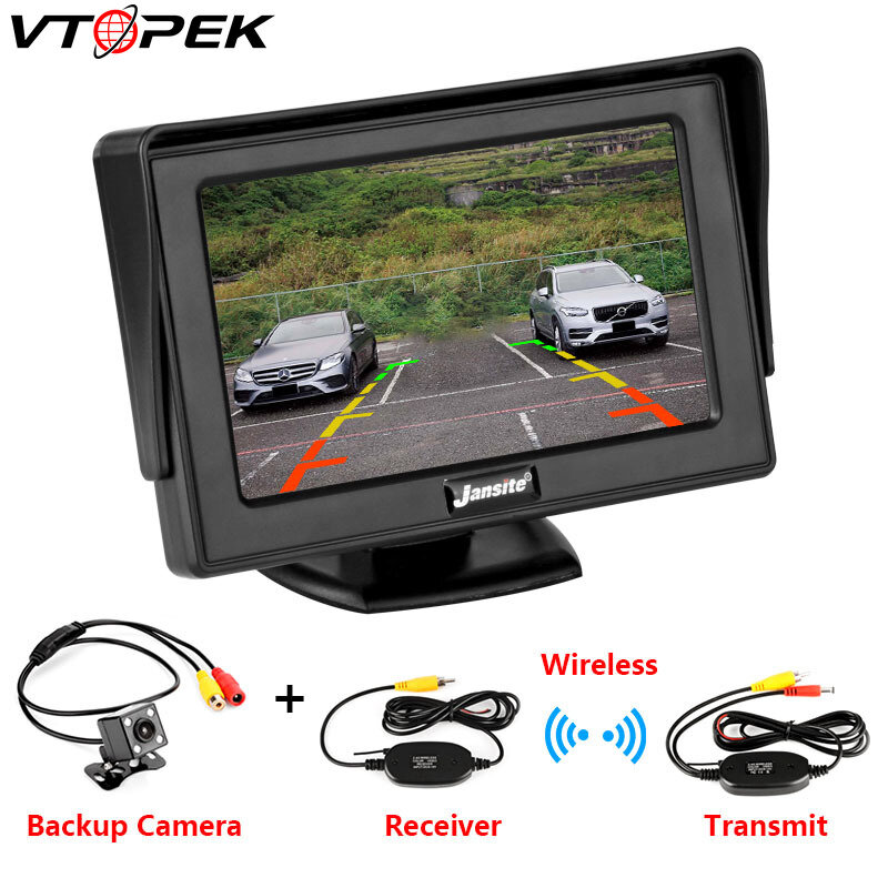 Monitor automotivo 4.3 '', tela para câmera traseira tft, display lcd, cor digital hd 4.3 Polegada pal/ntsc 480x272