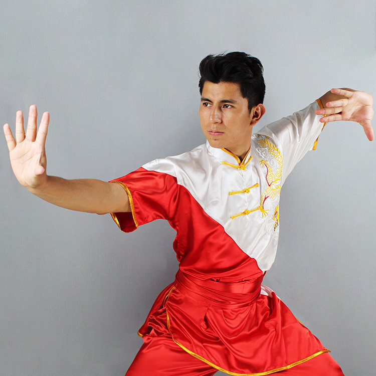 Uniforme Tai chi Wushu Kung fu en coton, Double couleur, vêtements de haute qualité pour enfants et adultes, manches courtes, costume Wing Chun des arts martiaux