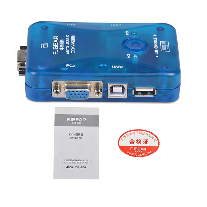 2 Cổng USB KVM Tự Động Chuyển Đổi Nút Chọn Hai Trong Một Ra Vga Phím Nóng Chuyển Đổi 2 Chủ Nhà Chia Sẻ Một Bộ chuột Bàn Phím Và Màn Hình Hiển Thị FJ-102UK