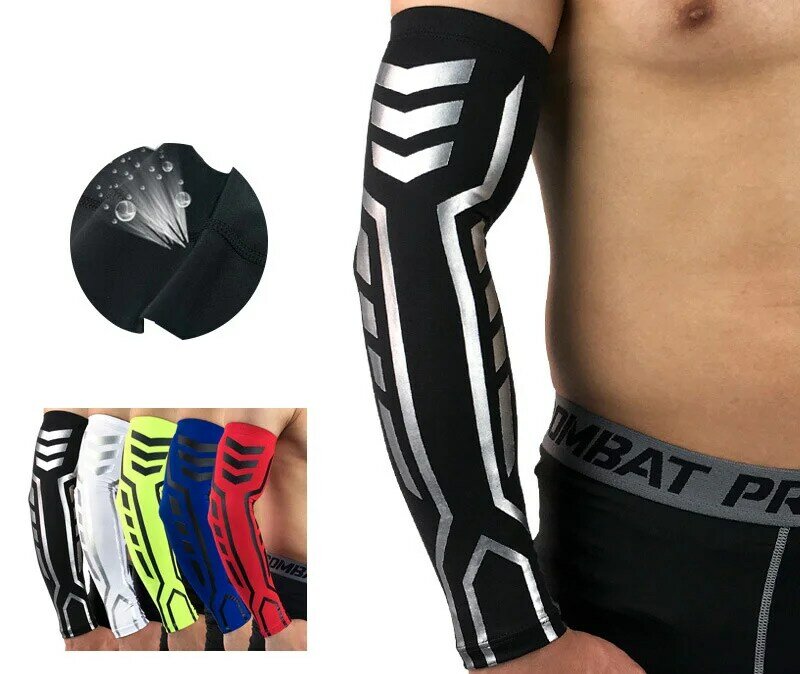 Calentadores de brazo para ciclismo, Mangas de invierno, Mangas de baloncesto, soporte de codo de compresión para brazo de voleibol