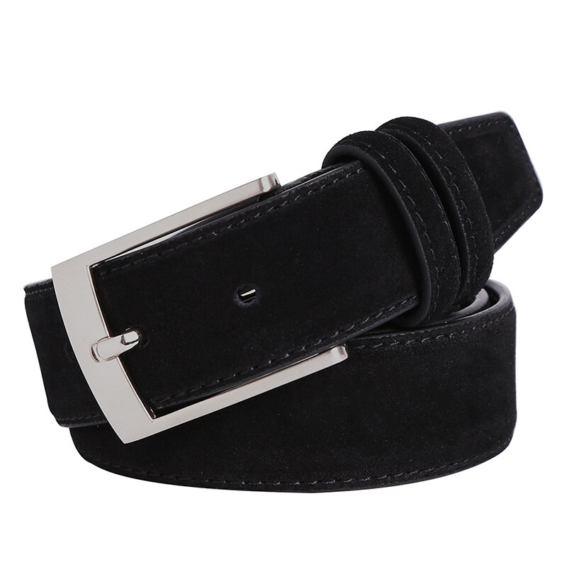 Welour-Cinturón de cuero genuino para Jeans para hombres, cinturones de gamuza de lujo, nuevo estilo, marca de moda