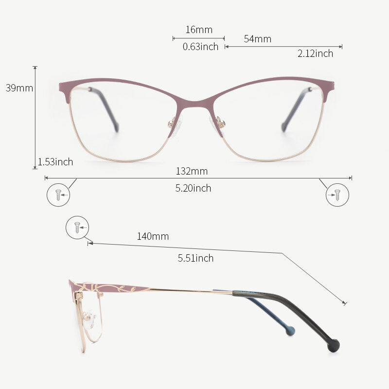 Gafas ópticas de Metal para mujer, anteojos con prescripción de moda para miopía progresiva/fotocromática/gafas de lectura para ordenador # TF2198