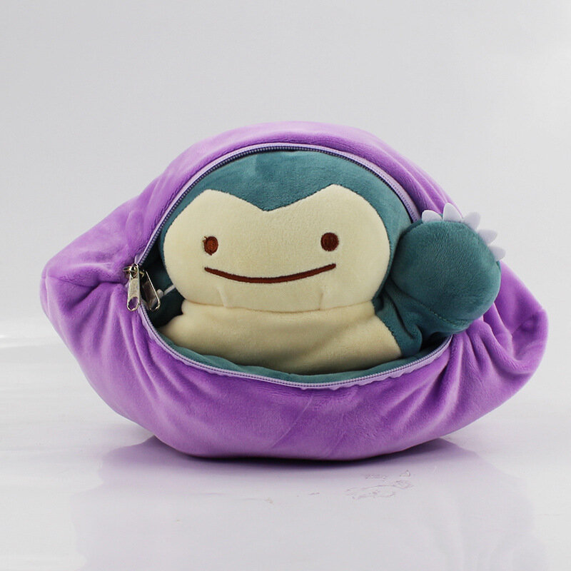 Pokemon 30cm design especial ditto snorlax brinquedo de pelúcia methamon inside-out ditto torna-se snorlax almofada de almofada de boneca recheada