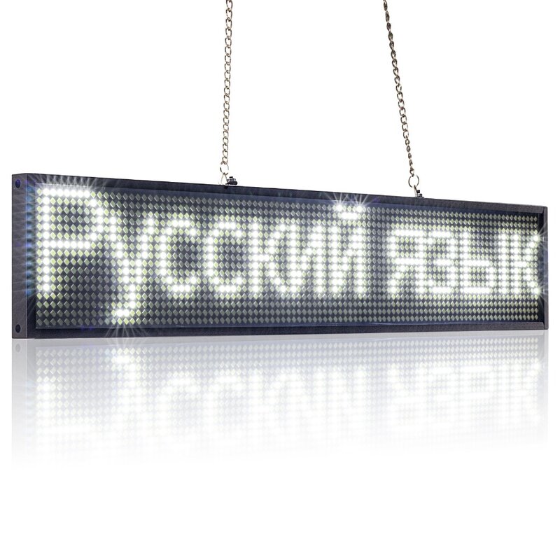 66 cm bianco P5 SMD 16*128 WIFI LED Tabellone messaggi Programmabile per il Business Open Home Salone di Caffè, bianco Messaggio
