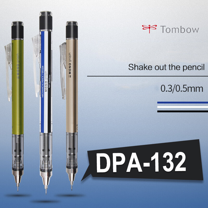 Tombo-Mono Graph Graph Lead Mechanical Pencil, Lápis Automático, Modelagem Criativa, Student Stationery, Japão, 0.3mm, 0.5mm, 1Pc