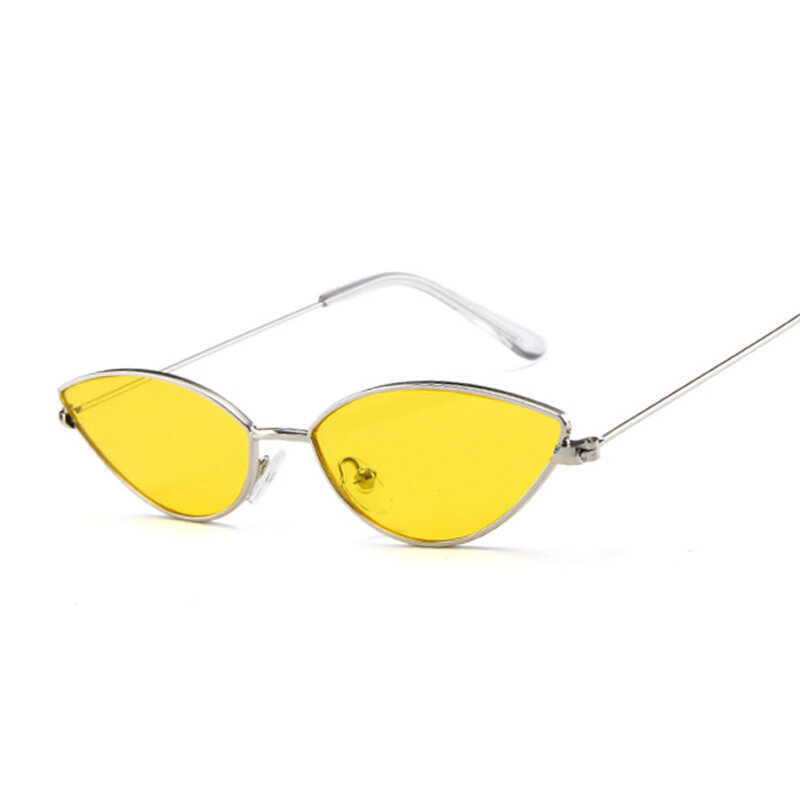 Occhiali da sole classici in lega Cat Eye donna Designer di marca occhiali da sole con montatura piccola donna Vintage Metal Oculos Feminino