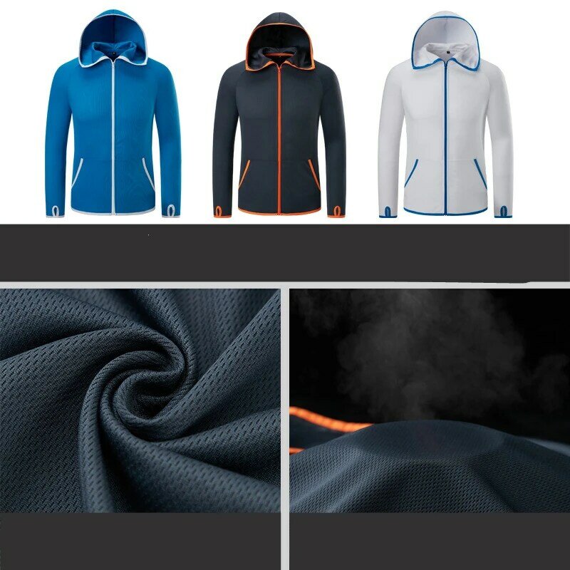 Fishing Men Clothes Tech Hydrophobic Clothing Brand Listing Casual kleding Outdoor Camping Hooded Jackets Ice silk Waterproof XL