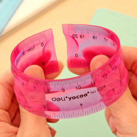20cm, 30cm tape, flexible ruler multicolor students is not easy to break ruler school office stationery