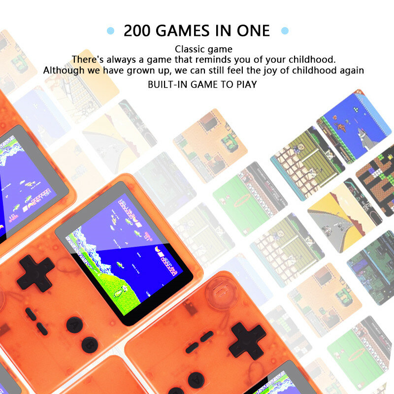 La infancia clásico juego con 200 juegos de 2,8 pulgadas 8-poco PVP portátil consola de juegos portátil familia TV Retro Video las consolas