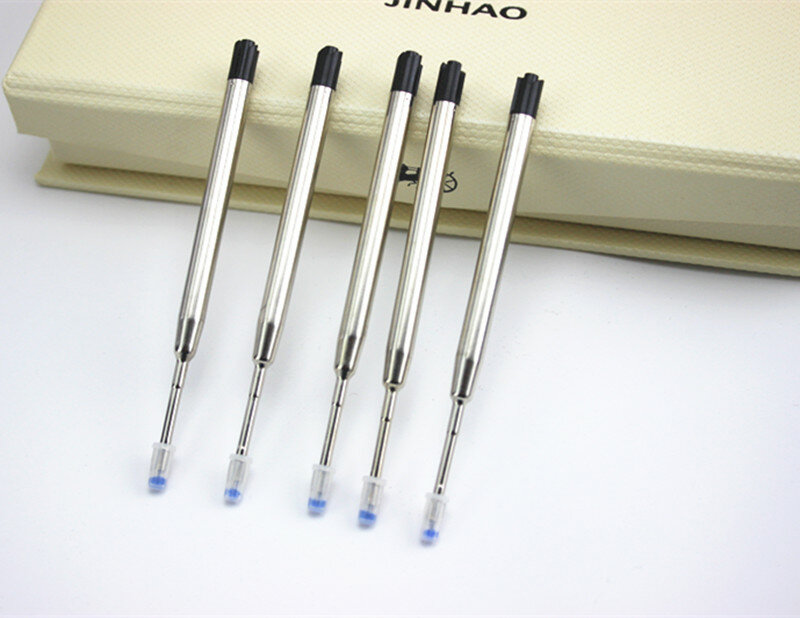 10 pcs/lot Roller Ballpoint Pen Refill Medium Nib Blue Black Color Ink Ball Pens Refill for School Office Writing Stationery