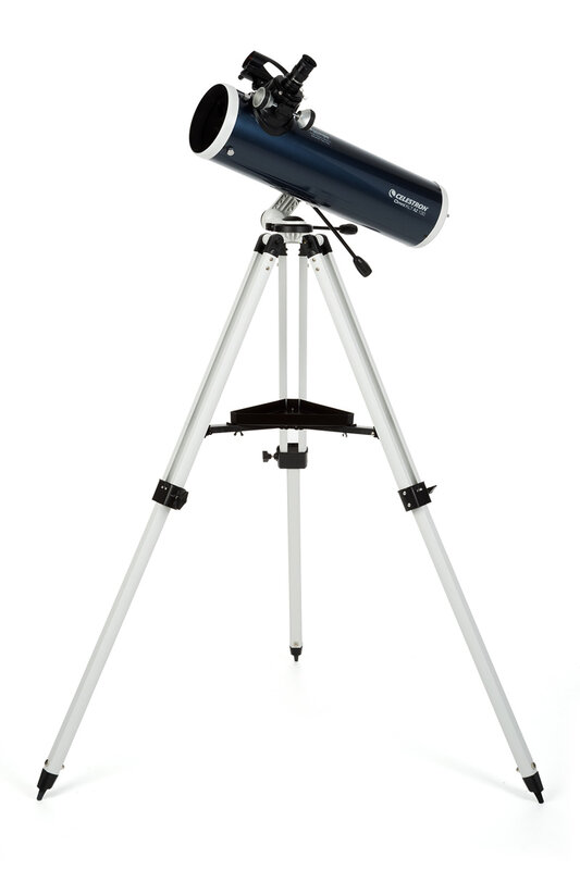 Celestron omni xlt 130az newtonian refletor, telescópio estrelas, mira telescópica com tripé de alumínio