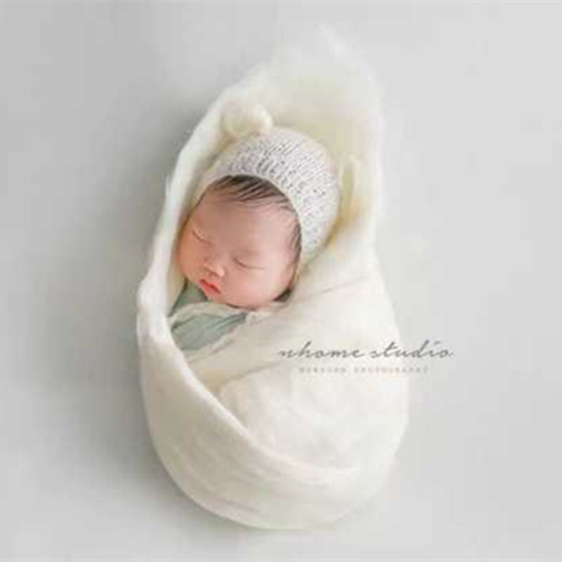 Couverture ronde en laine feutrée pour nouveau-né, couverture en laine mérinos, remplissage de panier en bois, accessoires de photographie, sac d'emmaillotage pour bébé