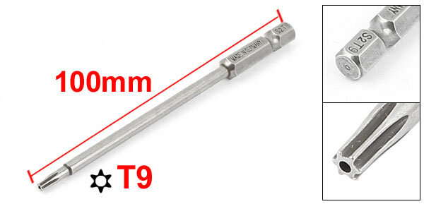 Uxcell 1 sztuk 1/4 "uchwyt sześciokątny T6 T7 T8 T9 T10 T15 T25 T30 magnetyczny Torx śrubokręt bezpieczeństwa Bit 100mm długi dla prace naprawcze