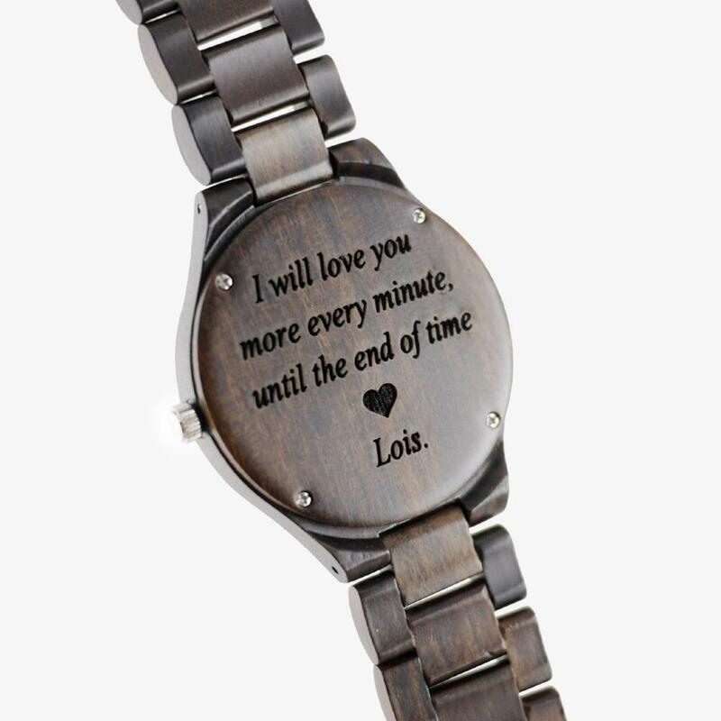 REDEAR 手作り黒白檀腕時計恋人の腕時計クール自然木のクォーツ腕時計自動ギフトボックス