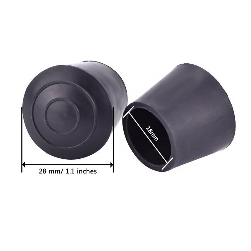 4 piezas negro Silla de goma Mesa pies tubo silla tapas de mesa 18mm 22mm 25mm