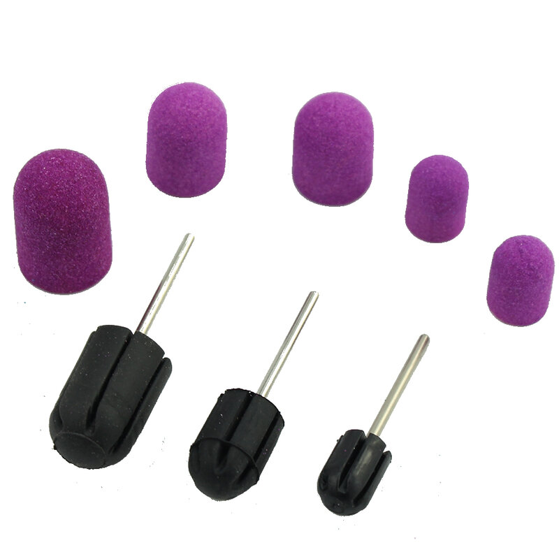 5Pcs/Set Sanding Caps Plactis Nail Art Sanding Bands Electric Manicure Pedicure File Drill Machine Accessories Nail Tools