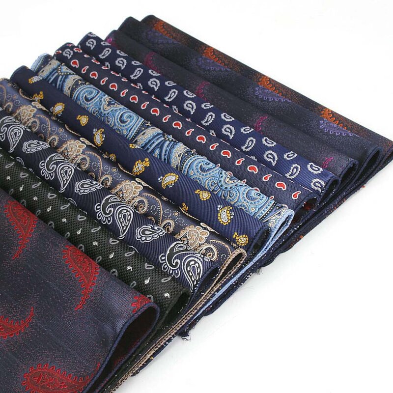 Huishi-conjunto feminino quadrado de bolso, estampa de caxemira, jacquard, floral, com bolsos, quadrado