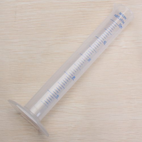 Affordable 50 ml Transparent plastic graduated tube.