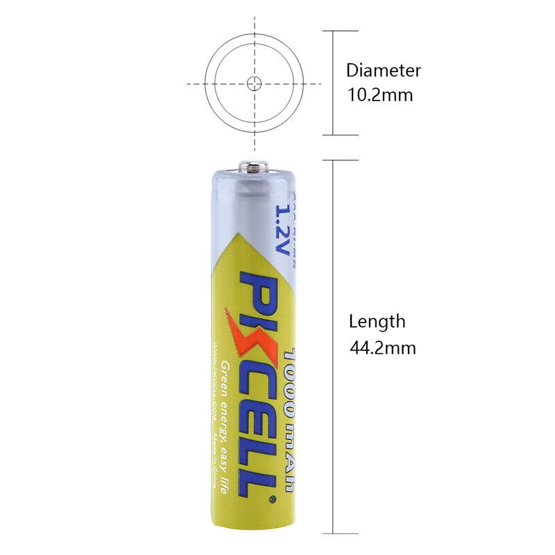 10 teile/los PKCELL AAA Batterie 1000mAh 3A 1,2 V Ni-Mh AAA Akku Batterien Baterias für Kamera Taschenlampe Spielzeug