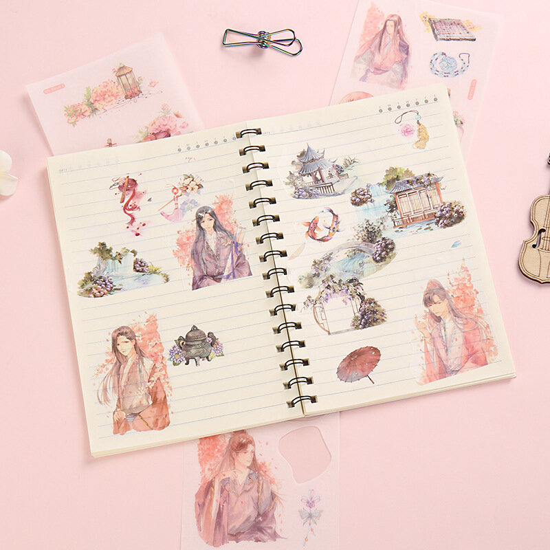 1 saco dos desenhos animados washi papel adesivo criativo menina scrapbook diy diário álbum adesivos decorativos