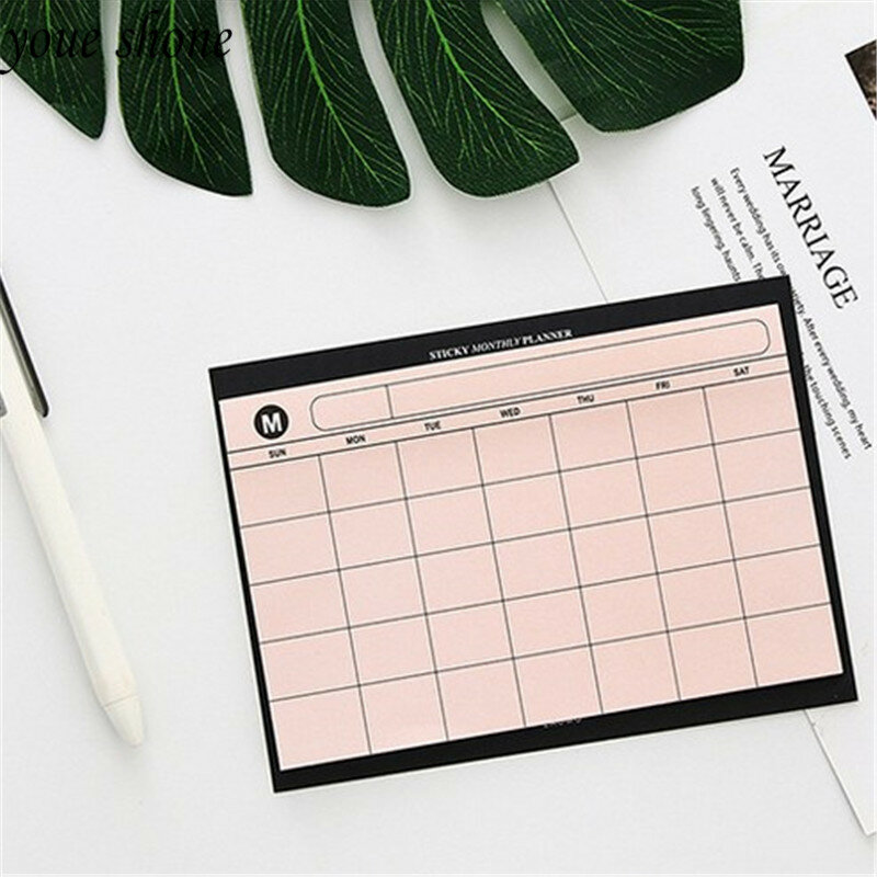 Planificador semanal Simple, planificador de escritorio, Plan de mes, Plan de resumen de eficiencia de trabajo de cuaderno, 1 pieza = 30 hojas