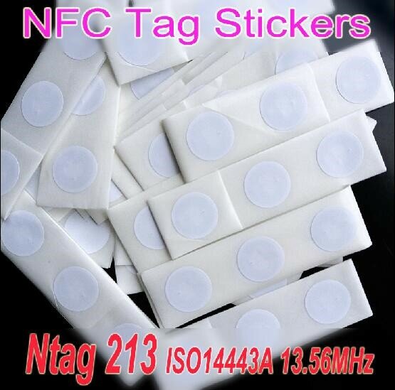10 stks NTAG 213 NFC Tags 144 bytes Herschrijfbare Ntag213 Sticker 13.56 MHz ISO14443A 25mm Alle NFC Telefoon Beschikbaar zelfklevende Etiketten