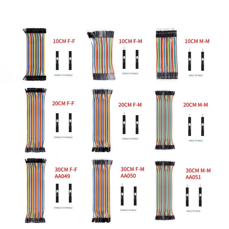 Cable de Cable Dupont para arduino, 40 Pines, 10CM, 20CM, 30CM, macho a macho + hembra a macho y hembra a hembra