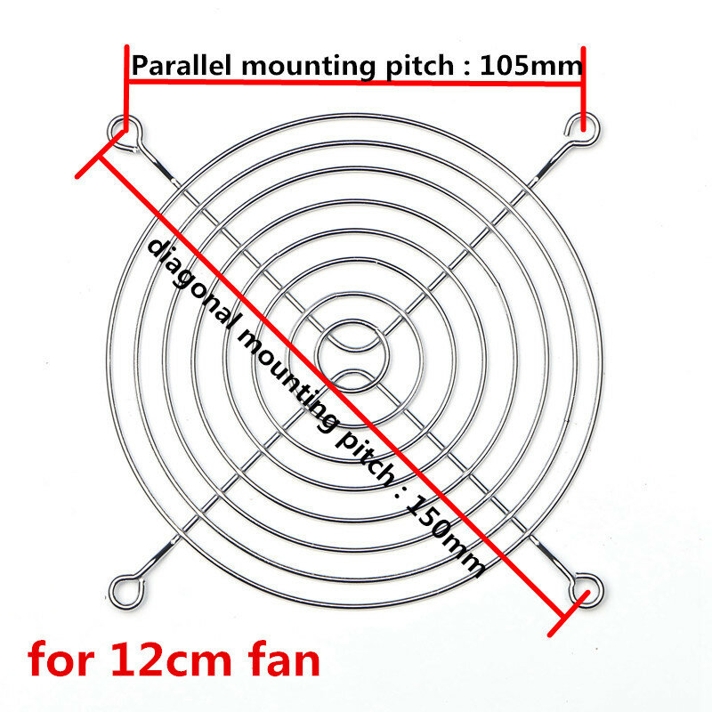 Duoweisi 3D Printer 12 Cm Fan Cover Logam Penutup Pagar Fan Perlindungan Grille Logam (Besi) plating Fan Cover untuk 12025 12015 120