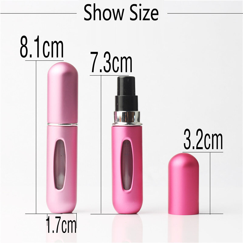 Mini vaporisateur de parfum Portable rechargeable en aluminium, 5 pièces, avec conteneurs de cosmétiques, pour le rangement des outils de voyage