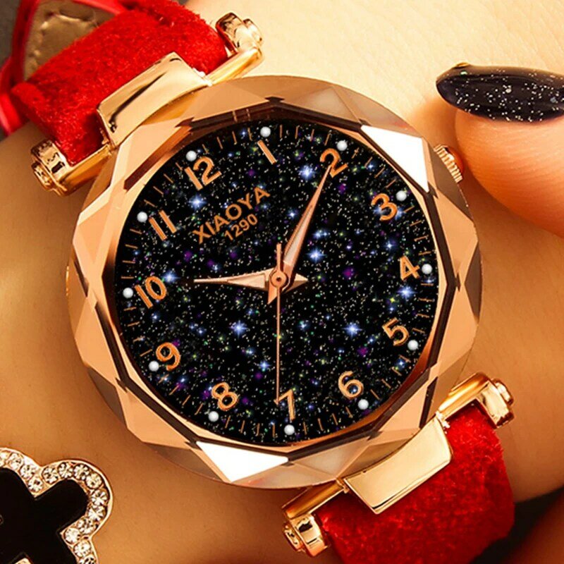 New Hot Sell Montre Femme Women Bracelet Watches Star Sky Dial Clock Luxury Gold Ladies Quartz Wrist Watch New bayan kol saati