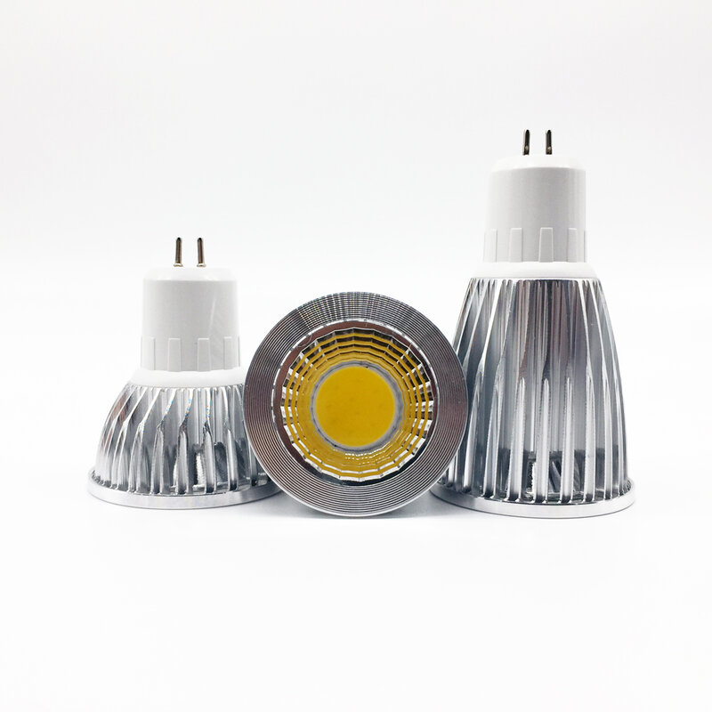Светодиодная лампа MR16 GU5.3 Cob, приглушаемый светильник высокой мощности с COB матрицей, 6 Вт, 9 Вт, 12 Вт, холодный и теплый белый свет, MR16DC12V, GU5.3, 3ac220 в