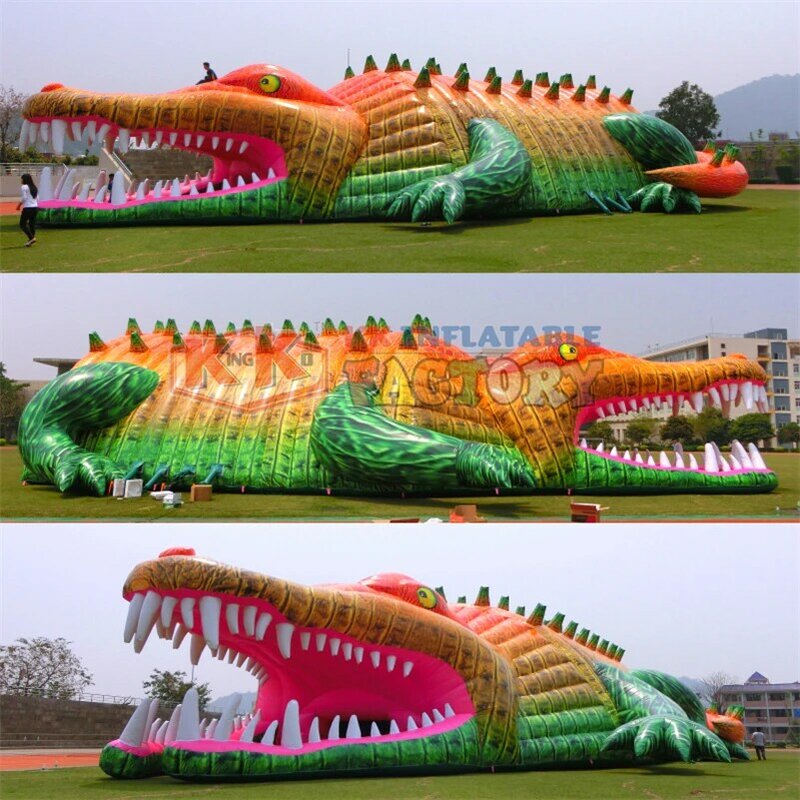 Tente gonflable faite sur commande, tente gonflable géante de crocodile, tente gonflable énorme extérieure d'usine de KK