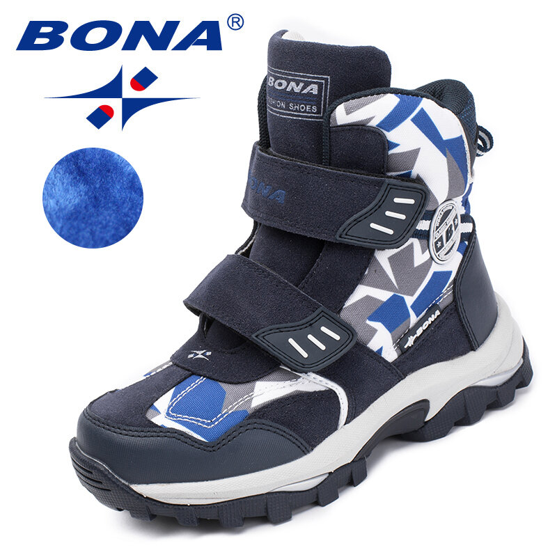 Bona-子供用のフックとバックル付きの快適なブーツ,丸いつま先の冬用ブーツ,新しい人気のスタイル,送料無料