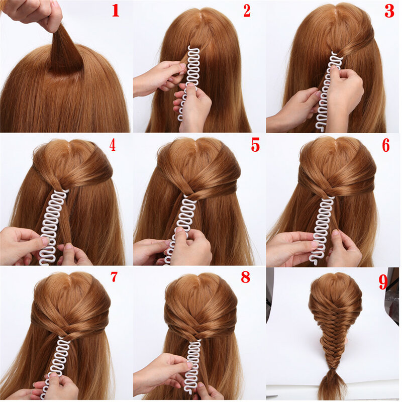 6 stylów pani francuski zaplatanie włosów narzędzie splot plecionka wałek do włosów Twist stylizacja narzędzia DIY akcesoria