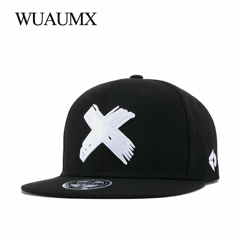 Wuaumx NEW Branded X Embroidery Snapback Caps For Women Men  Classic Baseball Cap Fitted Hip Hop Dancer Hat Casquette Wholesale