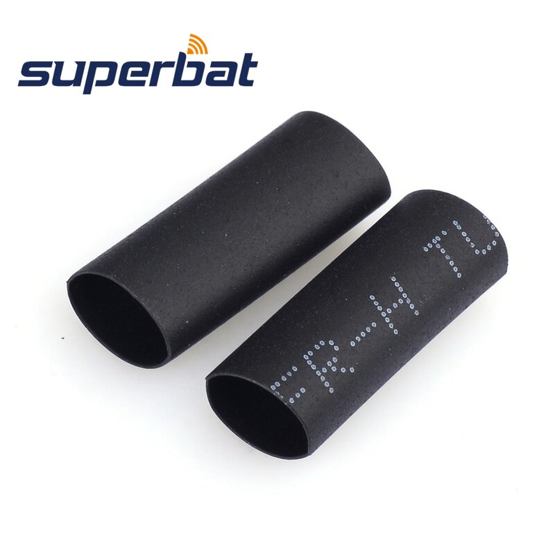 Superbat 100pcs Heat Shrink Tubing Wire Wrap Cable Sleeve OD 6mm Length 20mm Pack Black for KSR195 RG58 RG400 RG142 Cable