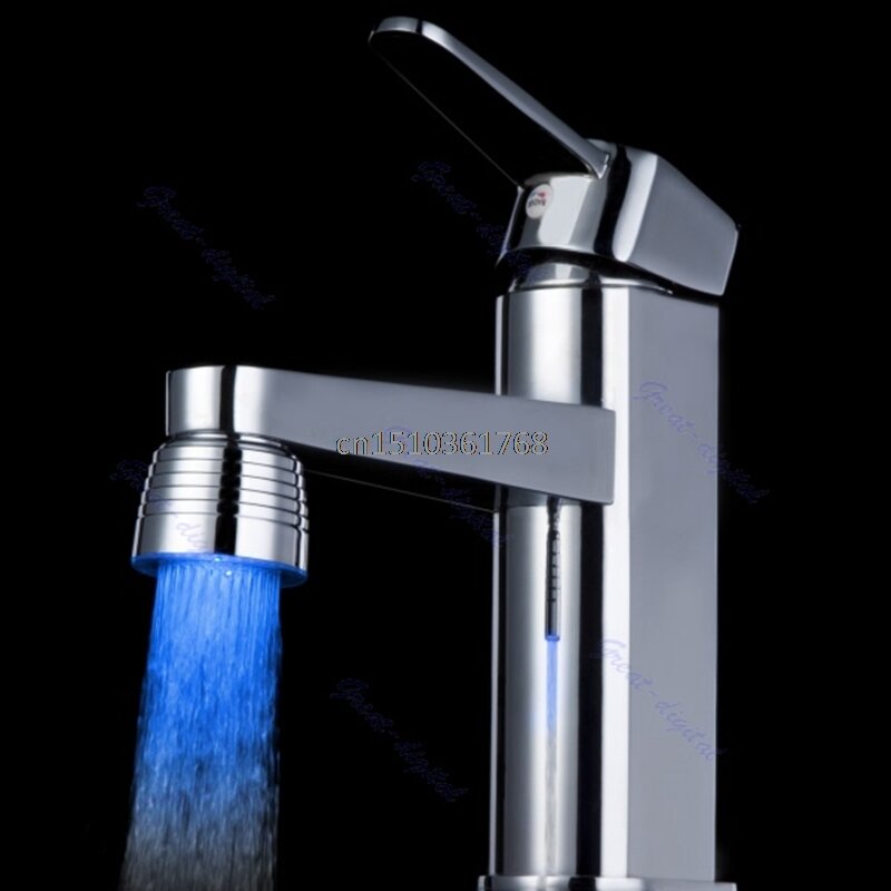 New Temperature Sensor 3 Color Kitchen Water Tap Faucet RGB Glow Shower LED Light #Y05# #C05#