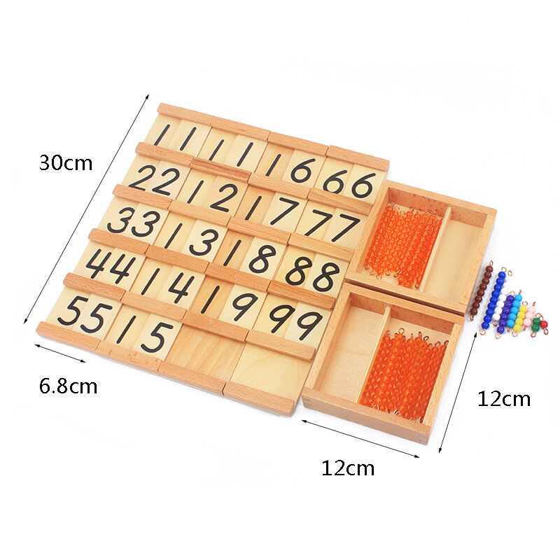 Montessori Lehre Math Spielzeug Jugendliche und Zehn Seguin Bord mit Perlen Bars Holz Spielzeug Frühen Kindheit Bildung Vorschule Ausbildung