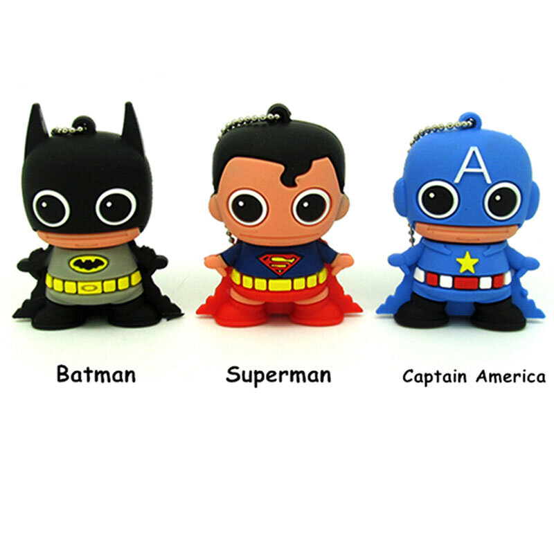 Superhéroes pendrive usb flash drive 64gb 32gb 16gb 8gb 4gb batman superman/maravilla mujer memoria Capitán América cle usb